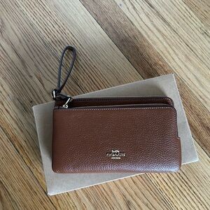 Brand new Coach double zipper wallet